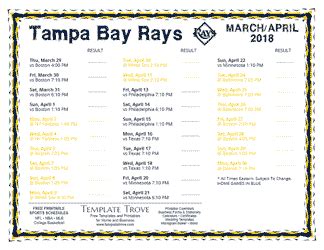 Tampa Bay Rays Entire Schedule