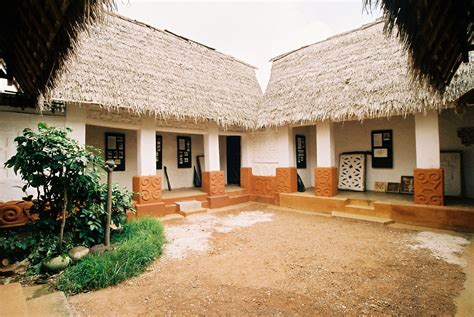 asante traditional buildings ghana  site north east  kumasi hosts  final intact