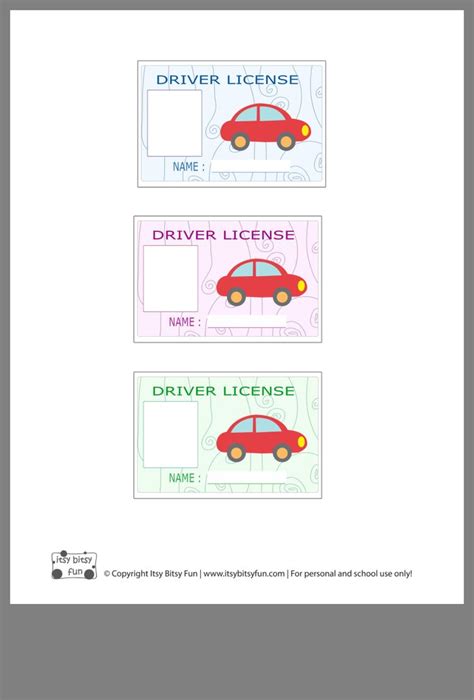 pin   fatha  theme drivers license kids kindergarten