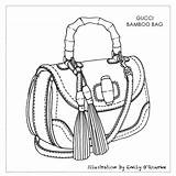 Gucci Handbags Bamboo Borsa 핸드백 sketch template