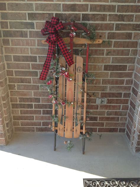 fun   childhood sled christmas sled crafts ladder decor