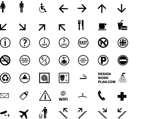 tool symbol signs collection designworkplan wayfinding design
