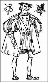Tudor Henry Colouring Men Viii Costume Poor Drawing Clothes King Man Era Pages Fashion Template English Women Times Coloring Tudors sketch template