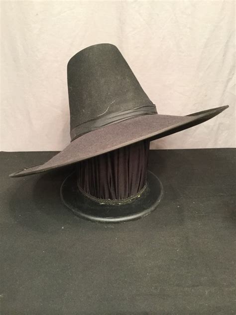 hats hat  century men  men   black tall pilgrim style hat  wide