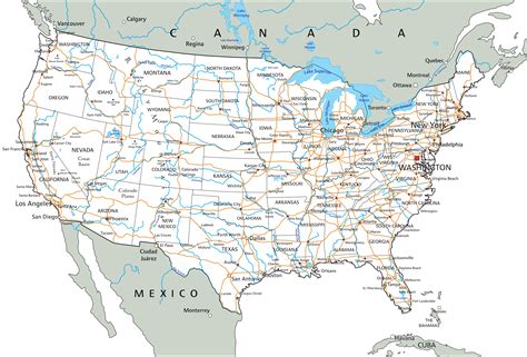 map  usa highways  cities topographic map  usa  states
