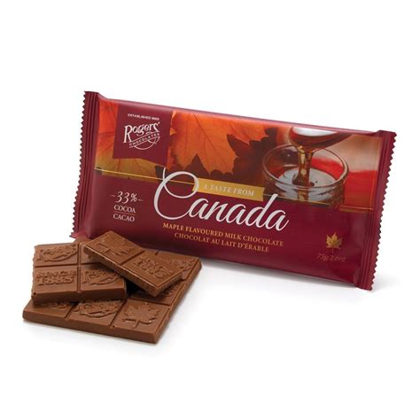 taste  canada maple flavoured milk chocolate bar