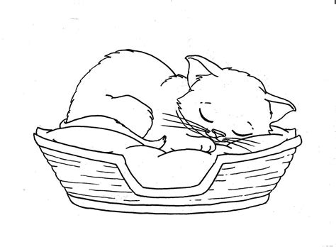cats sleeping coloring pages  kids bav printable cats coloring