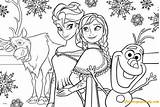 Elsa Olaf Anna Pages Sven Coloring Color sketch template