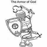 Armor God Printable Coloring Bible Activities Sunday School Paul Ephesians Church Christian sketch template