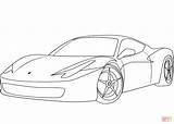 Ferrari Coloring 458 Pages Printable Drawing Cars Supercoloring Categories sketch template