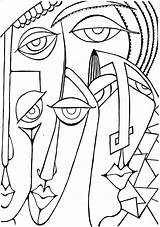 Cubism Colorare Malvorlagen Obras Boyama Cubismo Berühmte Faces Kunstunterricht Pintar Cubista Coloriage Malerarbeiten Vorschule Modigliani Quadri Cubiste Sayfalari Masques Sayfaları sketch template