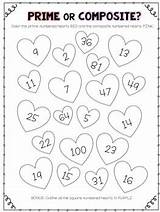 Composite Prime Valentine Activity Coloring sketch template