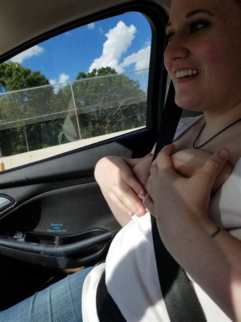flashing tits in the car on vacation september 2018 voyeur web