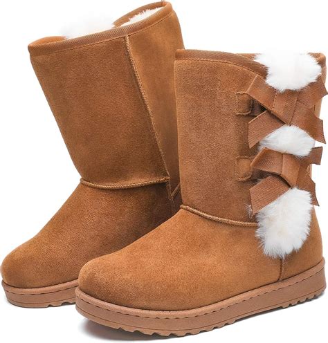 amazoncom winter snow boots  women mid calf warm fur lined boots slip  fashion bootie