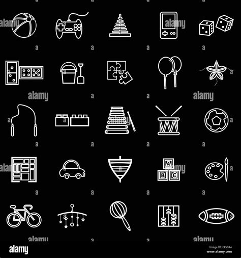 toy  icons  black background stock vector stock vector image art alamy