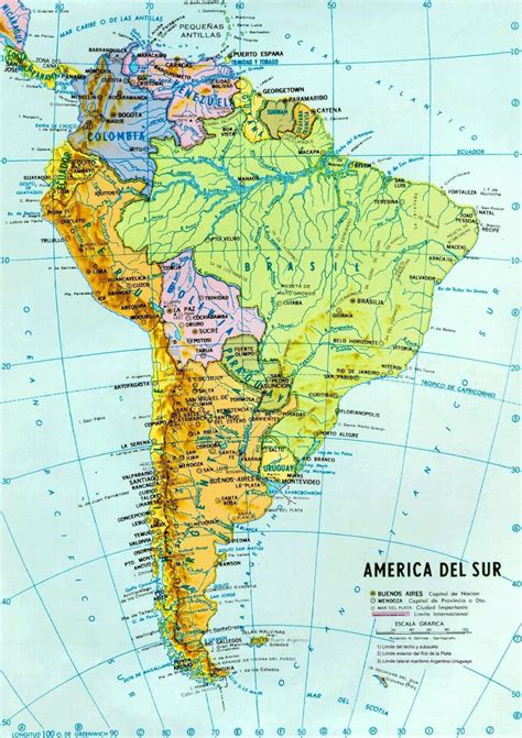 mapa de america del sur paises  capitales de sudamerica descargar  imprimir mapas