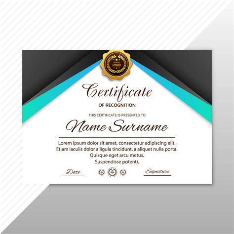 abstract creative certificate  appreciation award template des  vector art  vecteezy