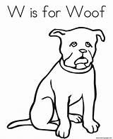 Coloring Alphabet Pages Woof Printable sketch template