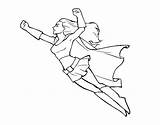 Super Flying Girl Coloring Coloringcrew sketch template
