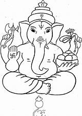 Ganesh Ganesha Goddesses Ganpati Printablefreecoloring Template Sketchite Hindou Coloriagesaimprimer sketch template