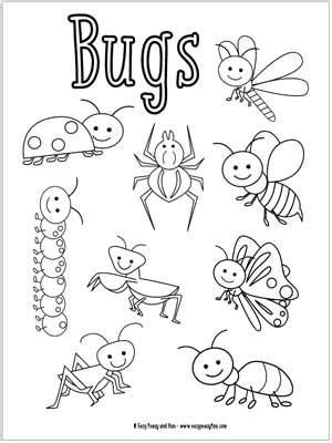 bugs coloring pages  kids easy peasy  fun