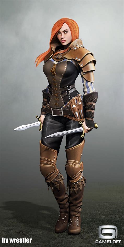 Female Rogue Render Georgi Georgiev Fantasy Female Warrior Concept