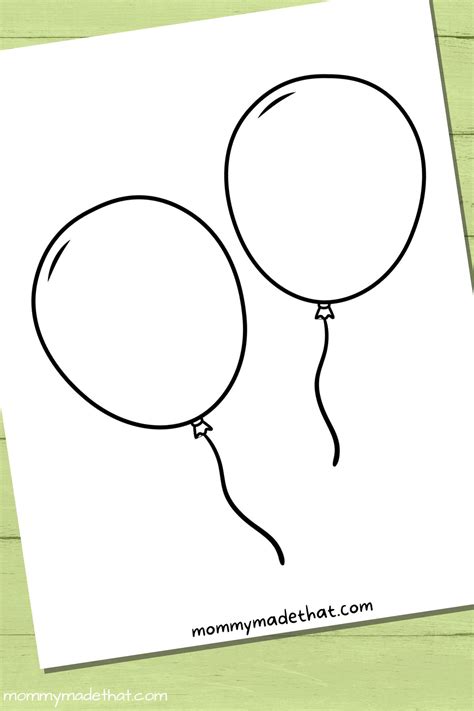 printable balloon templates  sizes