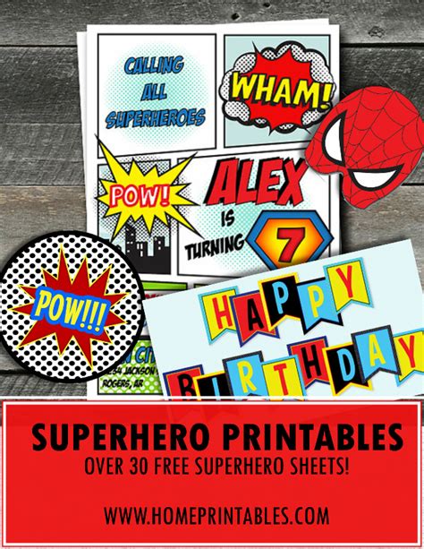 amazing  superhero party printables home printables
