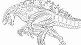 Godzilla Coloring Pages Print Printable Getcolorings Getdrawings Color sketch template