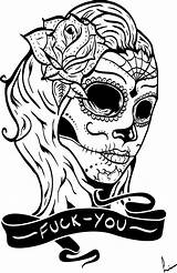 Skull Sugar Mexican Coloring Pages Printable Deviantart Adults Getdrawings Vector sketch template