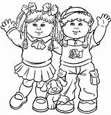 Coloring Kids Friends Two sketch template