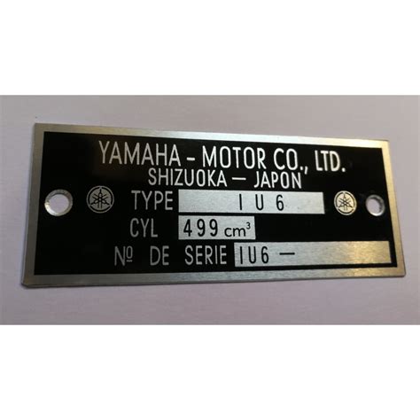 yamaha  xt data plate identification plate