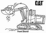 Coloring Pages Cat Caterpillar Backhoe Tractor Printable Color Kids Shovel Front Printables Popular Print sketch template