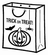 Halloween Trick Treat Coloring Pages Kids Bag Printables Printable Treating Print Cartoon Sheets Clipart Book Color Clip Easy Treats Sweets sketch template