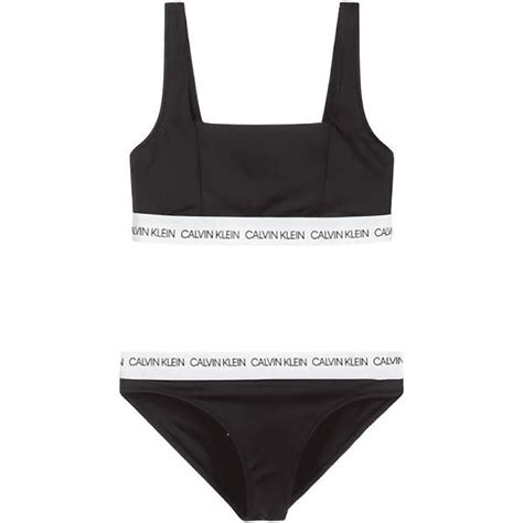 calvin klein girls logo bralette bikini set black fashion from w j