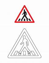 Coloring Road Sign Signs Traffic Crossing Pedestrian Colouring Pages Safety Clipart Cliparts Kids Crosswalk Board Printable Trafik Favorites Add Library sketch template