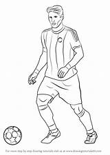 Draw Step Schweinsteiger Drawing Footballers Bastian Football Player Soccer People Getdrawings sketch template