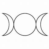 Moon Triple Symbols Symbol Goddess Ancient Wiccan Tattoo Pagan Crescent Three Circle Europe Egyptian Lunar Phases Tattoos Library Folklore Myth sketch template