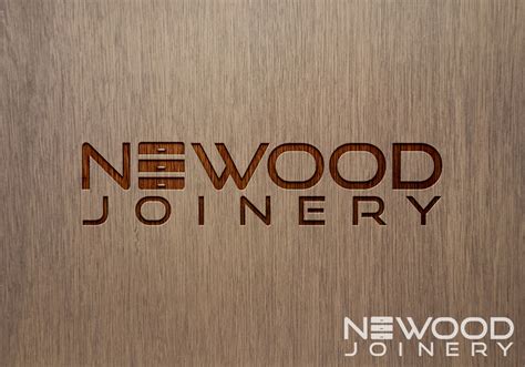 modern upmarket woodworking logo design  newood joinery  rm