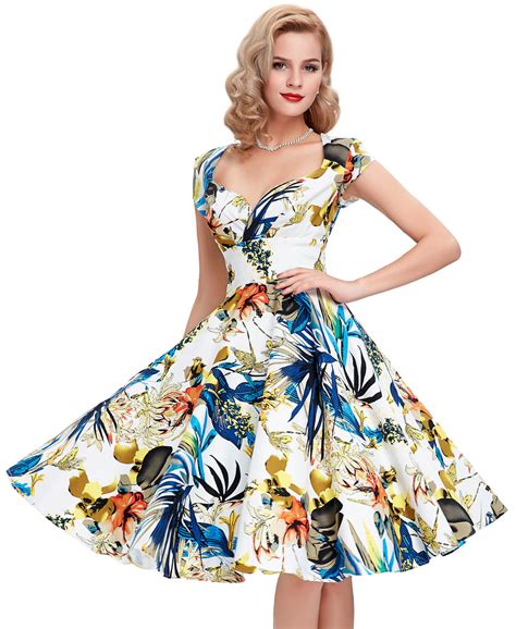 2016 new arrival summer dress floral print robe rockabilly 50s vintage dress sexy v neck swing
