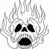 Skull Coloring Pages Printable Drawing Flaming Skulls Graffiti Flames Advanced Evil Skeleton Pdf Color Sugar Animal Print Fire Clipartmag Getcolorings sketch template
