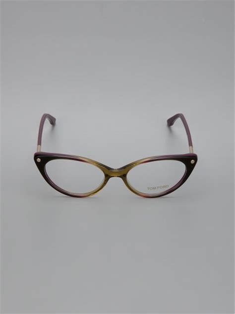 tom ford cat eye glasses with case in brown lyst