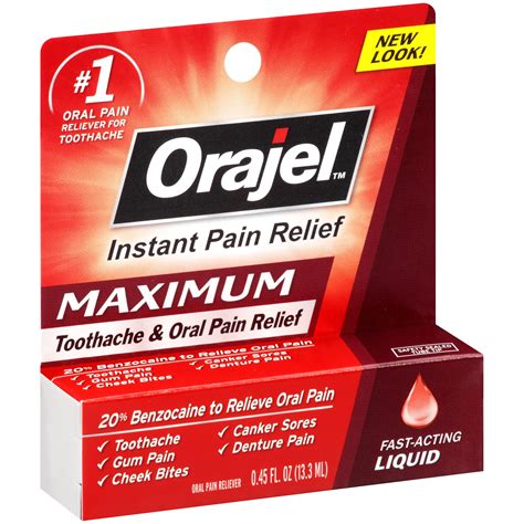 orajel maximum toothache oral pain relief liquid  fl oz peg