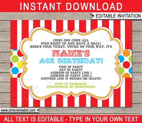 printable carnival invitations printable word searches