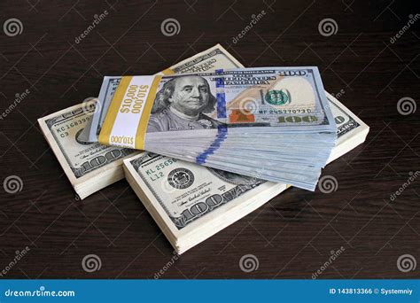 dollar bills stacks stacks  money   table stock photo