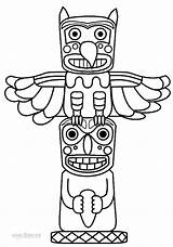 Totem Pole Coloring Pages Printable Kids sketch template