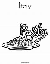 Coloring Italy Pages Noodle Pasta Twisty Built California Usa sketch template
