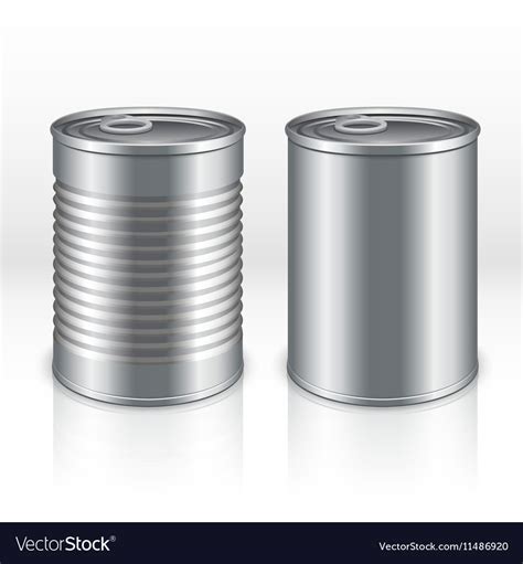 blank metal products container tin cans isolated vector image