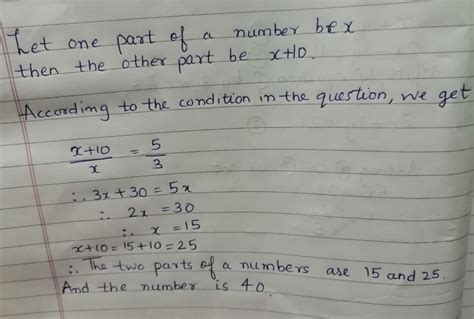 number  divided   parts    part