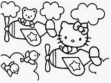 Coloring Pages Hello Kitty Plane Printable sketch template